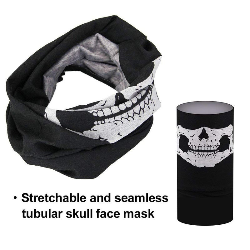 ZKSM 3Pcs Breathable Face Masks Skull Mask Seamless Balaclava Mask Headwear Scarf (white) - Image 3